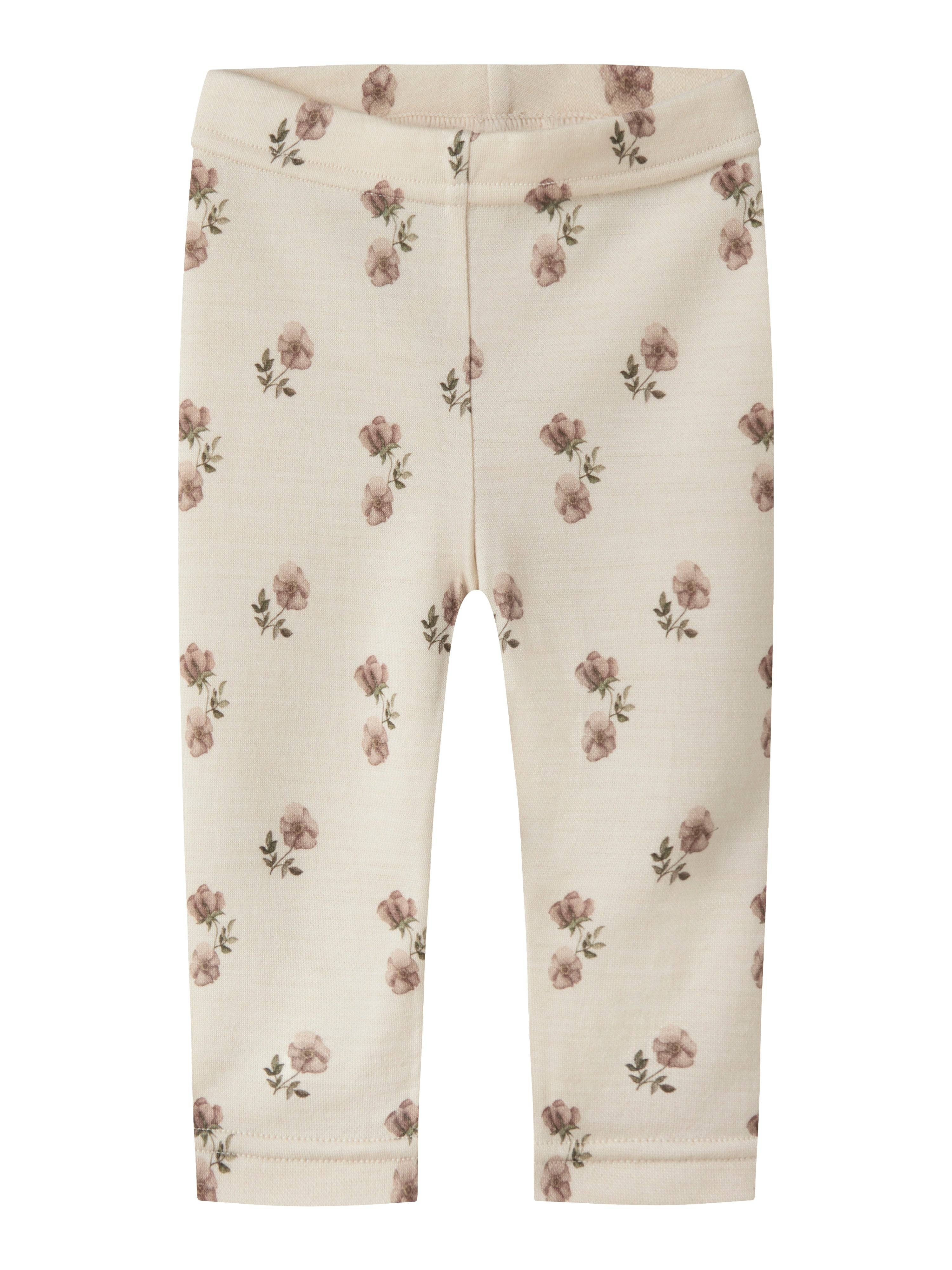 Lil Atelier Nilo - Nun Wool Slim Leggings - Turtledove/Flower.