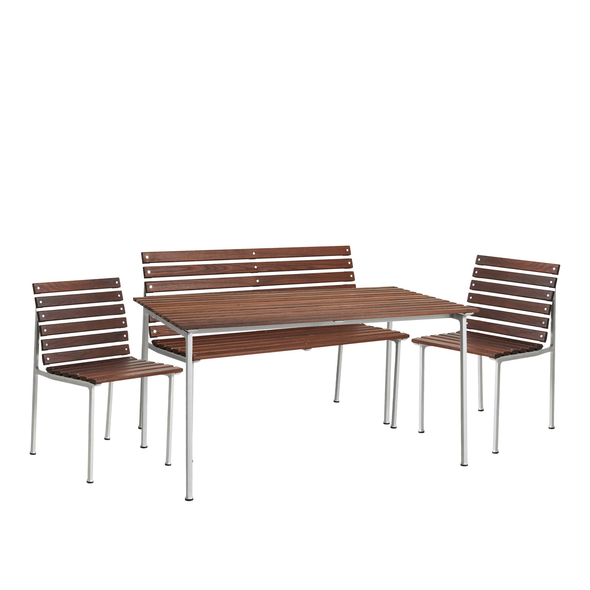 HAY - Traverse matgrupp med bord 140cm, 2 stolar & trädgårsbänk oljad ask - Matgrupper utomhus