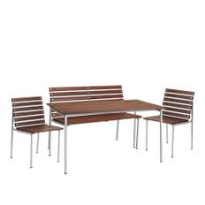 HAY - Traverse matgrupp med bord 140cm, 2 stolar & trädgårsbänk oljad ask - Matgrupper utomhus