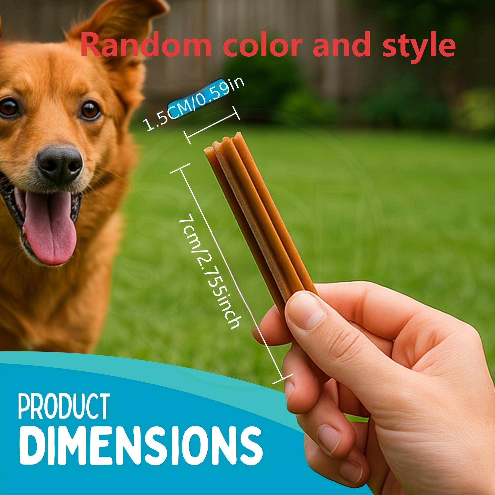TEMU 8pcs Dog Chew Cleaning Stick, Suitable For Small, Medium, And Large Dog Breeds, With Random Colors, Styles, And Patterns