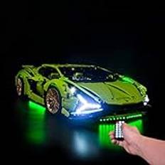 PEXL LED-belysning ljusset med fjärrkontroll och analogt ljud för LEGO 42115 Technic Lamborghini Sián FKP 37 (utan Lego set)