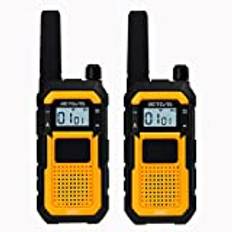 Retevis RB648 Heavy Duty Walkie Talkies, Vattentät Tvåvägsradio IP67, Dual PTT, 2000mAh, Emergency Walkie Talkie Vuxna för byggarbetsplats (2 Pack, Gul)