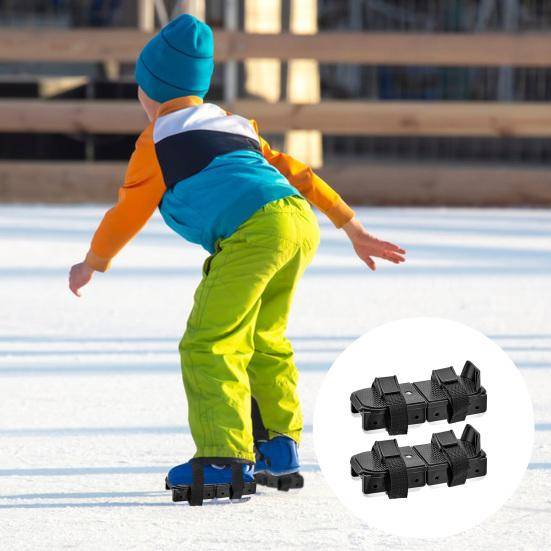 1 par skridskor för småbarn Justerbara snabbkoppling Enkel installation Junior skridskoskridskor med remfäste svart