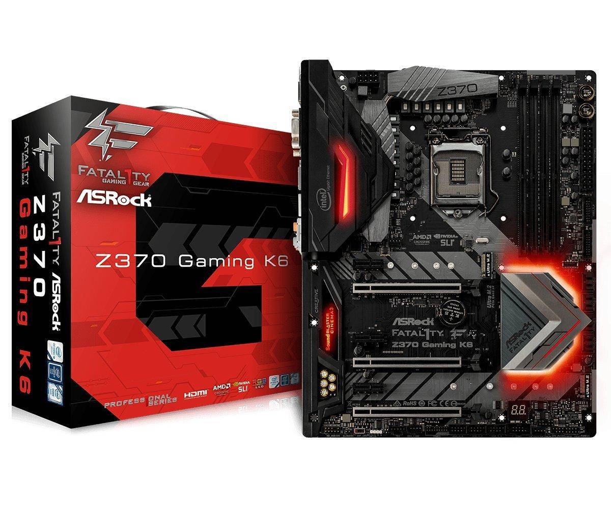 ASRock Intel Z370 Chipset ATX Motherboard Fatal1ty Z370 Gaming K6