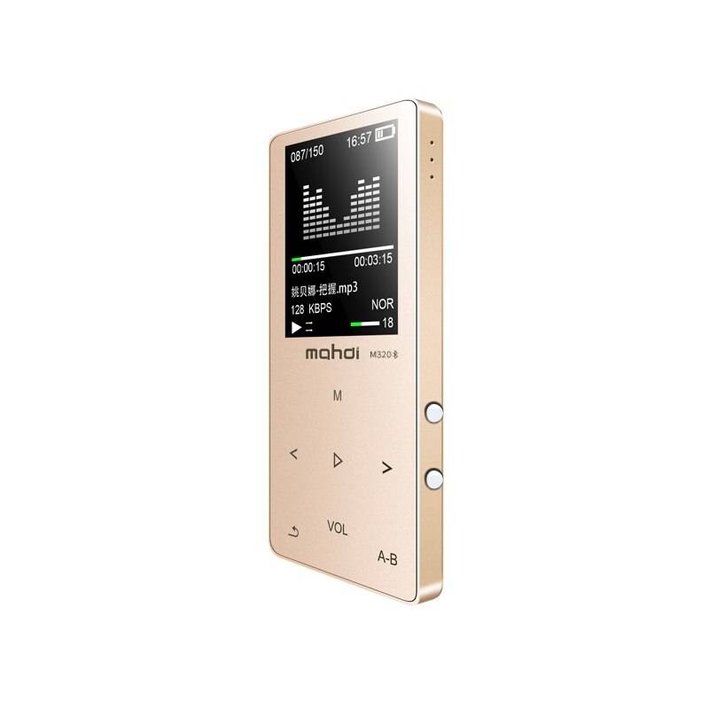 Mahdi mp4 spelare bluetooth kapacitiv touch inbyggd högtalare mp 4 spelare 1.8 " språk stöder inspelning av e-bok tf fm armband - Guld- / 4gb