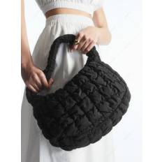Damen-Schultertasche im Täglichen, Einfarbigen, Gesteppten Puffer-Design mit Blasenstruktur