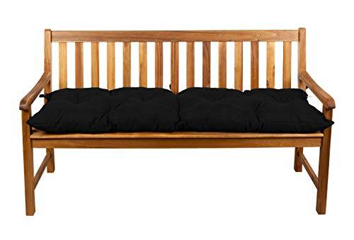 Gutekissen® Bänkdyna stolsdyna trädgårdsgunga utomhusbruk LS (110x60, Svart)