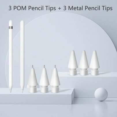 3/4/6-pack uppgraderade ersättningsspetsar kompatibla med Apple Pencil 1:a generationen och 2:a generationen/iPad Pro Pencil, slitagefria fina spetsar - Vitt