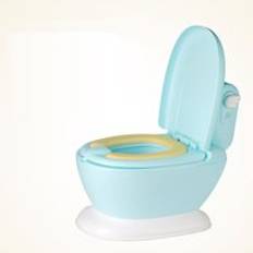 0-8 &#xE5;r gammal h&#xF6;g barn kul musik toaletter barn urinal kvinnlig baby rosa kommode baby pojke bl&#xE5; potta pu kudde simulering toalett - Bl&#xE5; musik