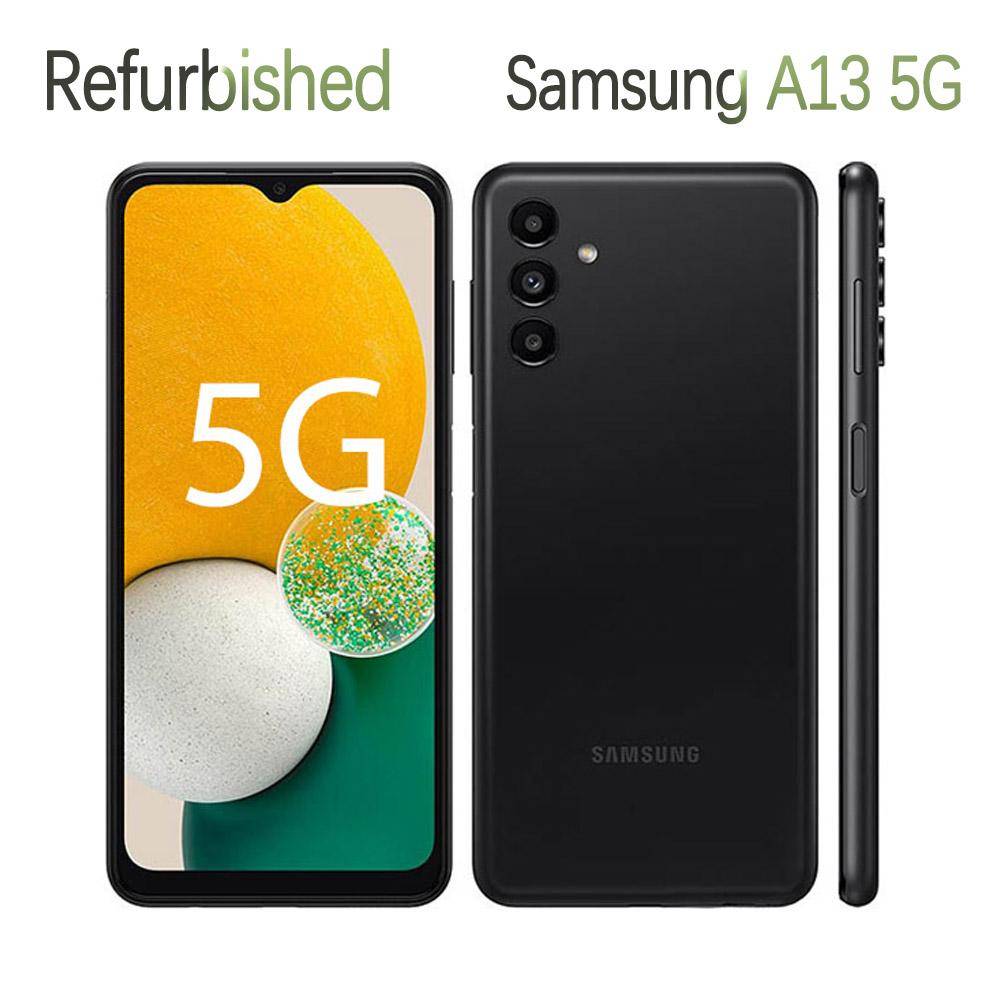 Renoverad Samsung Galaxy A13 5G A136B A136U 4GB RAM 64GB ROM 50MP Mobiltelefon A136U No charger svart