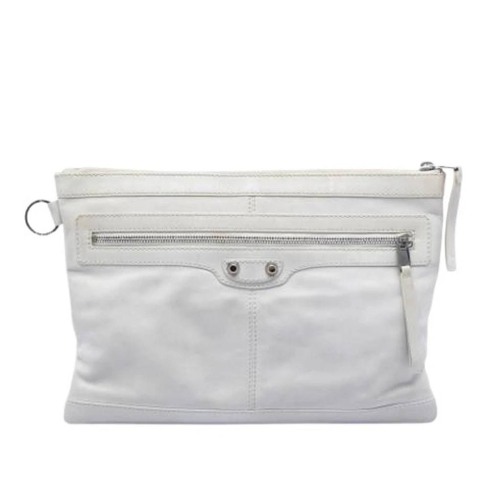 Balenciaga Vintage Pre-owned Clutch - Vintage - Dame - Hvid - ONE SIZE - Læder