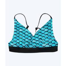 Fin Fun havfrue bikini top til piger uden flæser - Tidal Teal (Lyseblå)