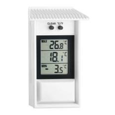 TFA Dostmann digital maximum/minimum termometer, utomhus termometer, 30.1053, vit
