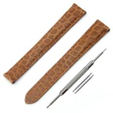Cartier Tank Alligator Leather Watch Type Gold with Replacement Tool Strap, TNK, Cassis, 12mm, Brown,