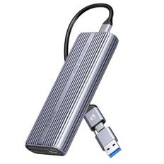 ORICO 40 Gbps M.2 SSD-hölje, verktygsfritt NVMe SSD-hölje med fläkt, aluminium M2-adapter för USB3.2/3.1/3.0/2.0, Thunderbolt 4/3 kompatibelt, upp till 3500 MB/s-ACOM2