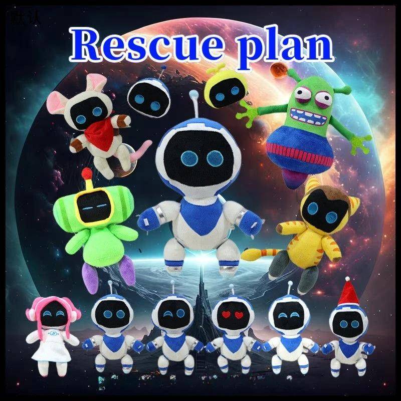 Astro Bot Plysch, Astro Bot Plyschleksak, Räddningsplan Plyschdocka för Astro Bot, Mjuk Uppstoppad Figurdocka för Spelfans, Pojkar Flickor och Fans Gå
