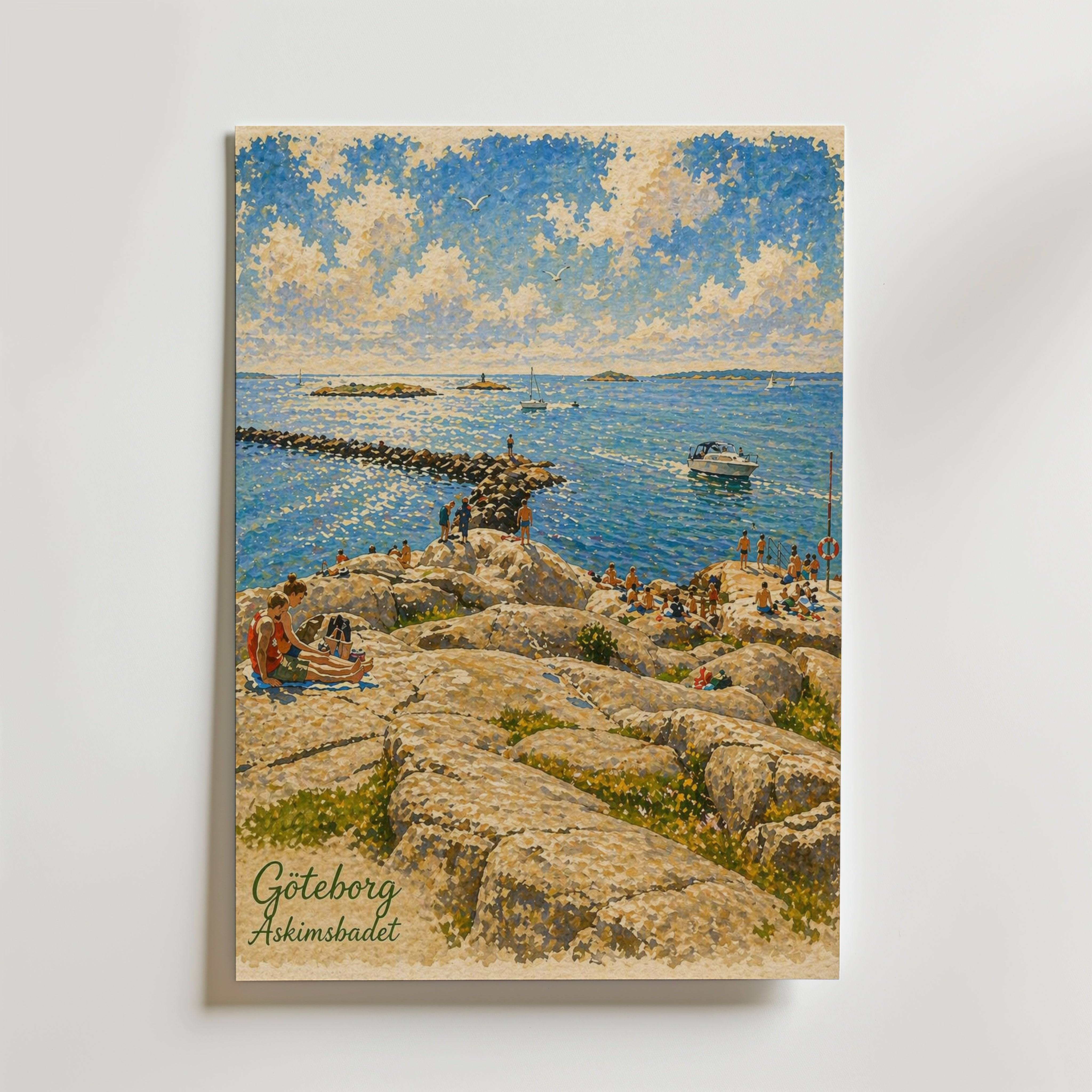 Askimsbadet G�teborg Poster - Premium Canvas 50x70 cm