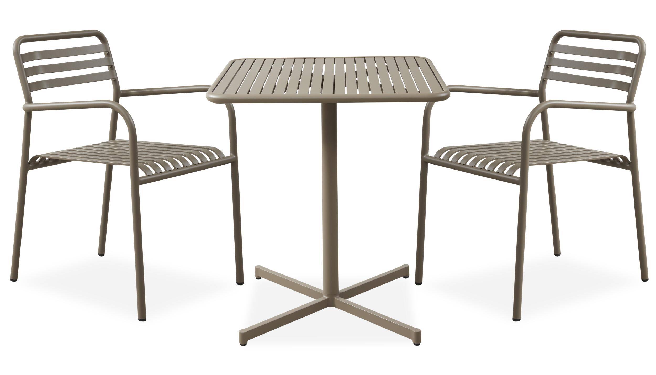 Galia Caféset med 1 bord + 2 stolar beige