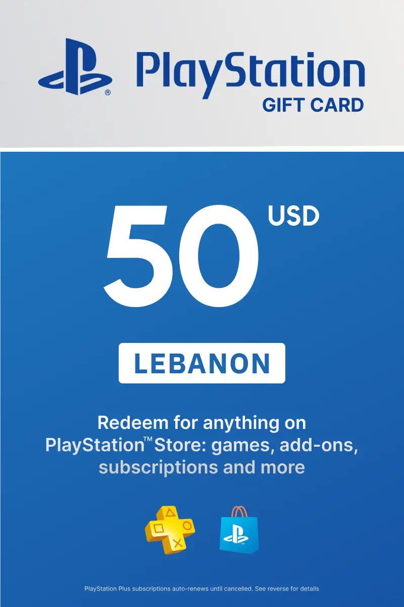 PlayStation Network Card 50 USD (LB) PSN Key Lebanon.