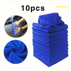 TEMU 10pcs Microfiber Car Cleaning Towel, Automobile Motorcycle Washing Glass Household Cleaning Small Towel