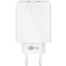 Dobbelt USB-C hurtig oplader, iPhone og iPad, hvid