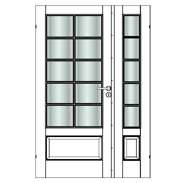 Massiv Swedoor, Craft SP10+5, dobbeltdør, Hvid NCS S0502-Y, advance-line M12X20