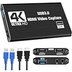 Kissmii Video Capture Card, Switch Capture Card för Switch, 4K 1080P 60FPS för StröMmande Videoinspelning för/DSLR/Kamera