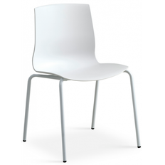 LIVA spisebordsstol i metal og PVC H81,5 cm - Hvid/Hvid