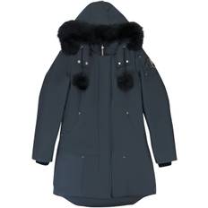Moose Knuckles - Stirling parkas - dam - bomull/fjädrar/nylon/RDS-ankdun/fårskinn - S - Grå