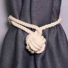1pc Handmade Woven Curtain Tieback Rope, Home Decoration And Practical Hanging Rope - Beige - one-size