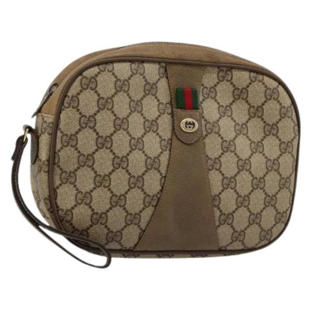 Gucci Vintage Pre-owned GG Canvas PVC Clutch - Vintage - Dame - Beige - ONE SIZE - Uld