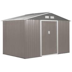 Redskabsskur med Skydedøre - Metal Grå 2,77 x 1,95 x 1,92 m