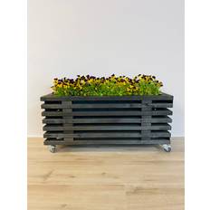 Blomsterkasse af Traller | Sortbejdset | 95 cm / 43 cm (7 Lægter)
