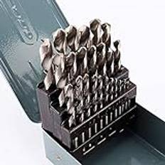 25 St HSS Twist Drill Bit Set 118 Degree Split Point Angle Drilling Bit Tool med Heavy Duty Metal Förvaringsväska för Borrning