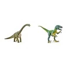 SCHLEICH 14581 Brachiosaurus, für Kinder ab 5-12 Jahren, Dinosaurs - Spielfigur & 14585 Velociraptor, Multicolor, 18 x 6.3 x 10.3 cm