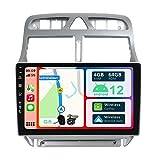 YUNTX [4GB+64GB] Android 12 2 Din bilstereo för Peugeot 307 SW CC (2002-2013)-[Stödja CarPlay/Android Auto/DSP/GPS]-IPS 2.5D 9 tums Pekskärm-CAM+MIC-DAB/Ratt kontroll/Bluetooth 5.0/360 Camera