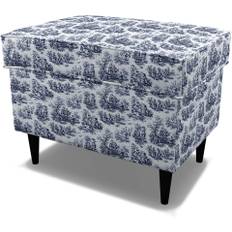 IKEA - Överdrag till Strandmon fotpall, Dark Blue, BOUCLÉ & TEXTUR - Bemz
