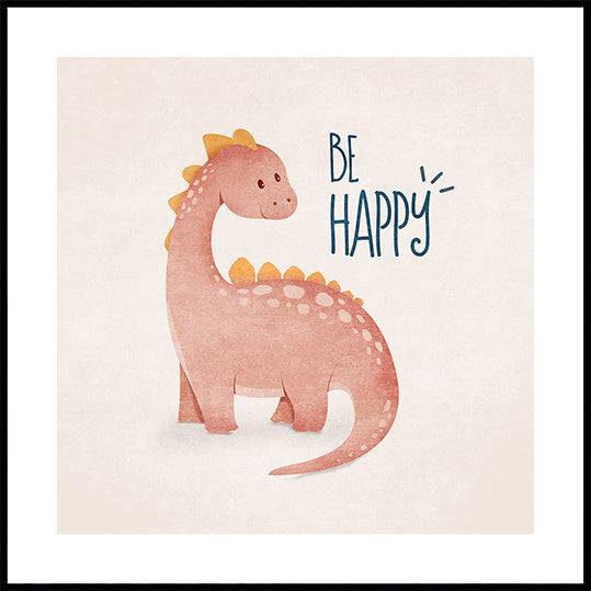 Dino Joy Poster (30x30cm) - Plakater > Djur Posters, Barnväggskonst, Illustrationsposters