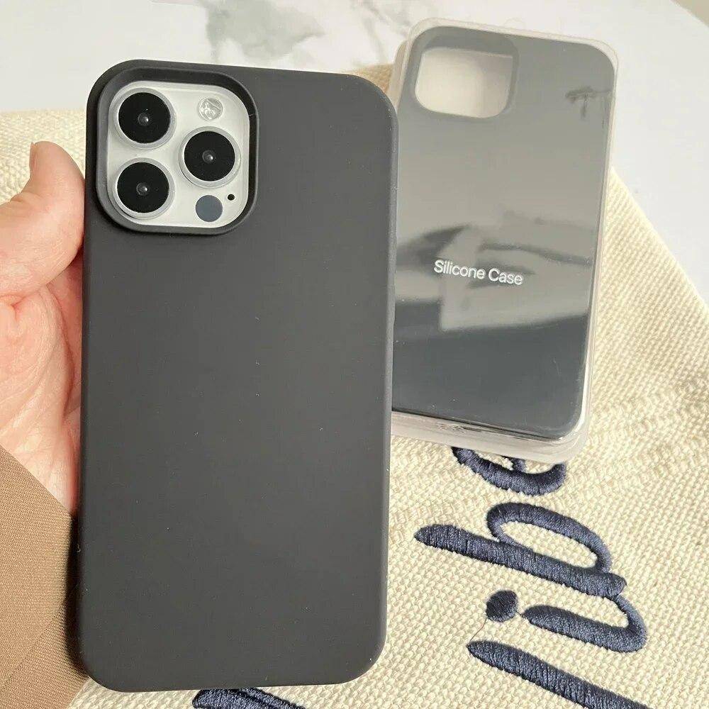 Lyxigt iPhone silikonskal för IPhone 15 14 11 Pro Max 13 12 Mini för Apple-skydd för IPhone Xs Max Xr 7 8 Plus Se 2022 Stötsäkert skyddsskal