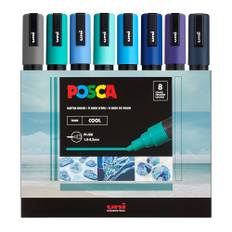 TEMU 5 New Styles Japan Uni Posca 5m8color Set Pop Graffiti Pen Medium 1.8-2.5mm Acrylic Painting Pens For Fabric Glass Metal Wood Rock Diy