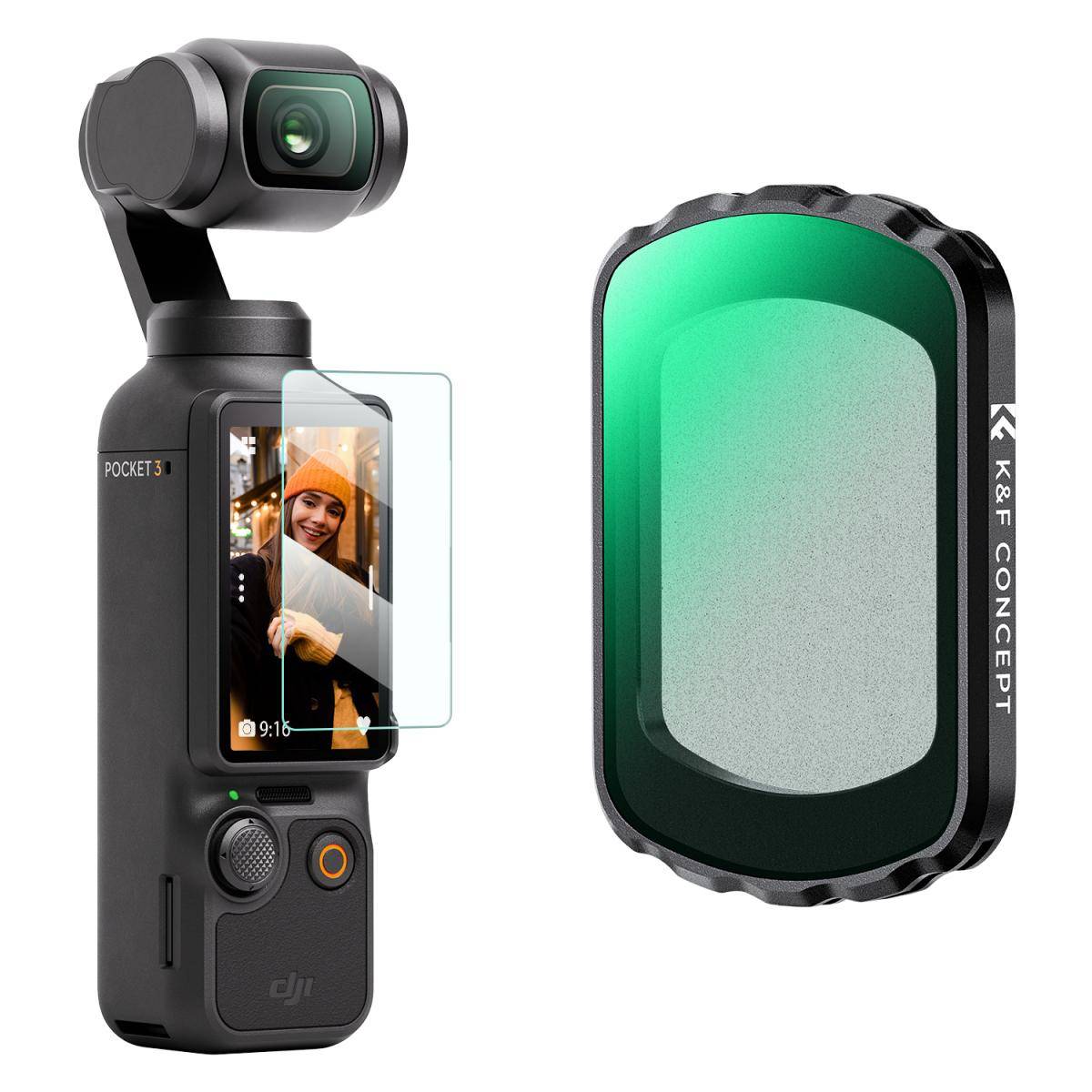 KENTFAITH DJI Osmo Pocket 3 / DJI Osmo Pocket 4 Magnetic Black Mist 1/2 Filter Creative Mist Cinematic Effect Filters for Video / Vlog / Portrait Photography