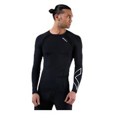 Compression Long Sleeve Top Black/Silver, Male, Kläder, Skjortor, Löpning, Svart/Silver, M (M)