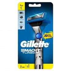 Gillette Mach 3 Turbo 3D Razor Handle + 2 Blades Refill