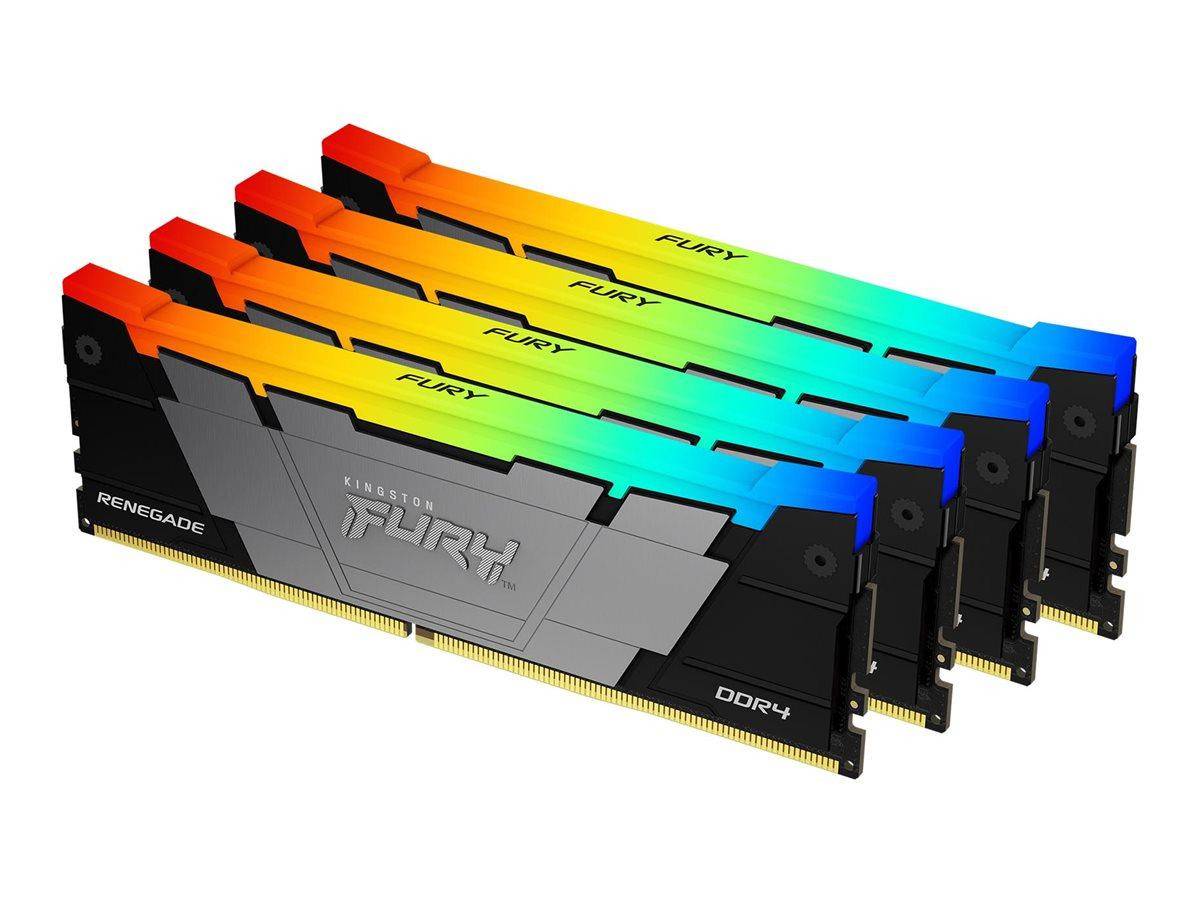 Kingston FURY Renegade RAM Modul Sæt - 32GB (4x8GB), DDR4, 3600MHz, CL16, RGB