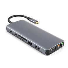 Dodocool 14-i-1 USB C-hubb 4K USB C till HDMI VGA Gigabit Ethernet 100W PD SD/TF-kortläsare Typ-C