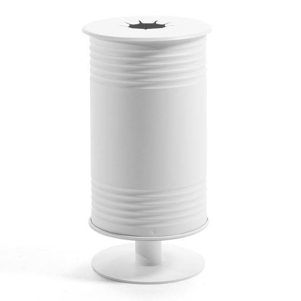 Affaldsbeholder Tin, H 650 mm, søjlefod, single, låg til flasker/dåser