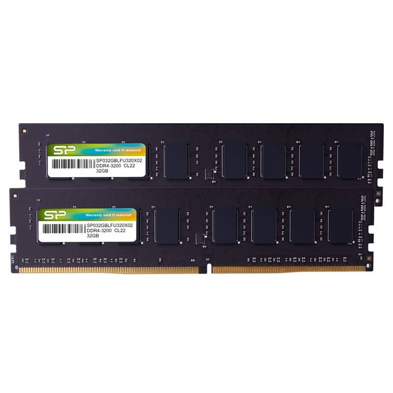 Silicon Power SP Silicon Power Desktop PC Memory DDR4 3200 32GB x 2 288Pin CL22 SP064GBLFU320X22 PC4-25600 (64GB) 1.2V