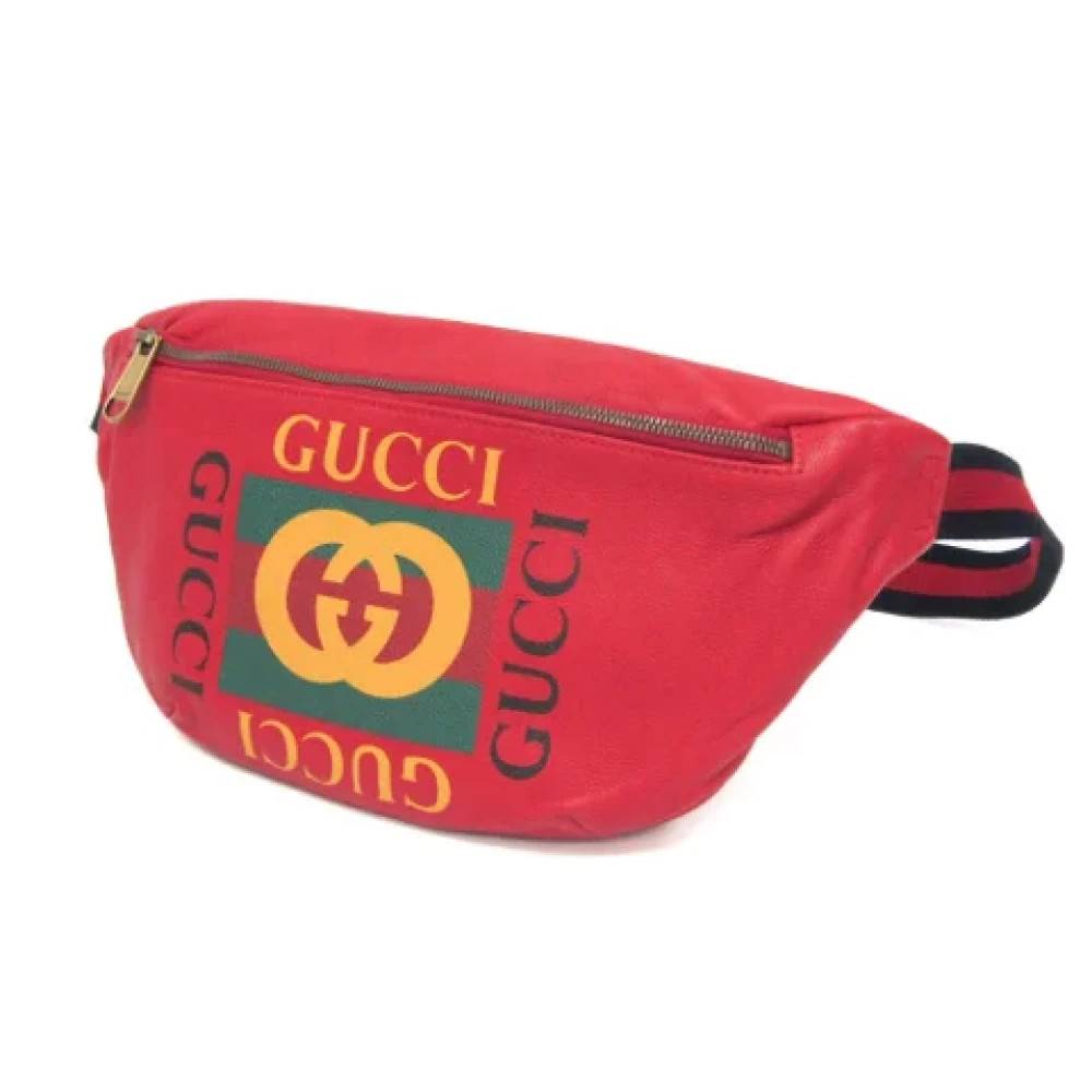 Gucci Vintage Pre-owned Laeder gucci-tasker - Vintage - Dame - Rød - ONE SIZE - Uld