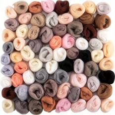 TEMU 72pcs Needle Felting Wool, 24 Colors Natural Wool Roving, Diy Craft Wool Fiber For Needle Felting, Wet Felting, And Other Fiber Arts, 3g/pack