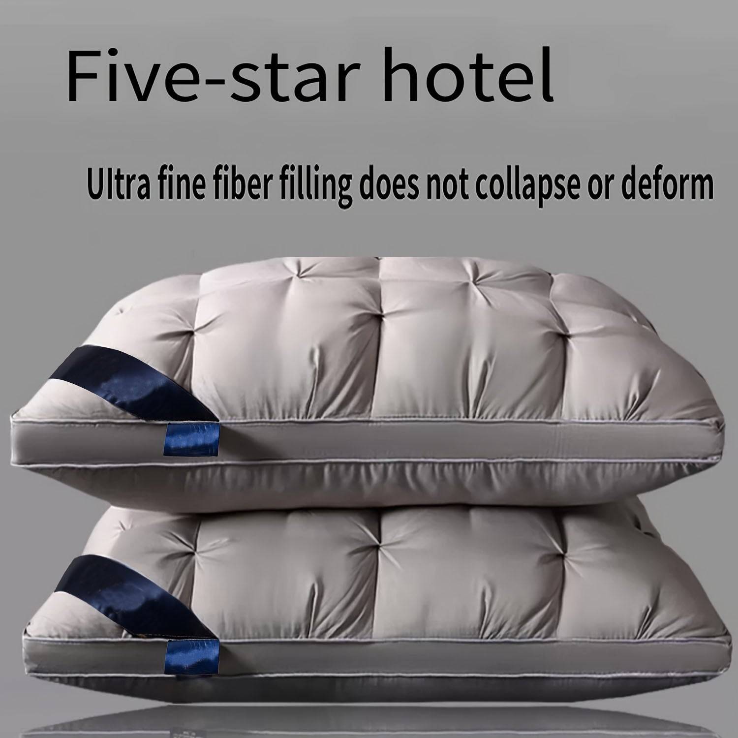 Neck Support Pillow for Sleep - Breathable Bed Pillow with Moisture-Wicking Technology, - 2Pcs-Grey / 70*42